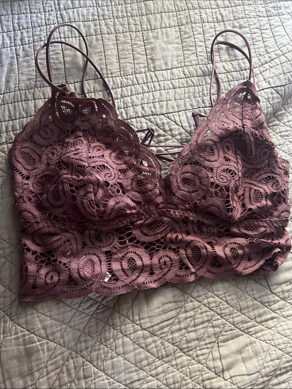 PINK Victoria's Secret Lace Bralette in Dusty Mauve